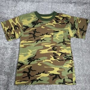 Rothco T-Shirt Men's Large Green Camo Short Sleeve Crew‎ Neck